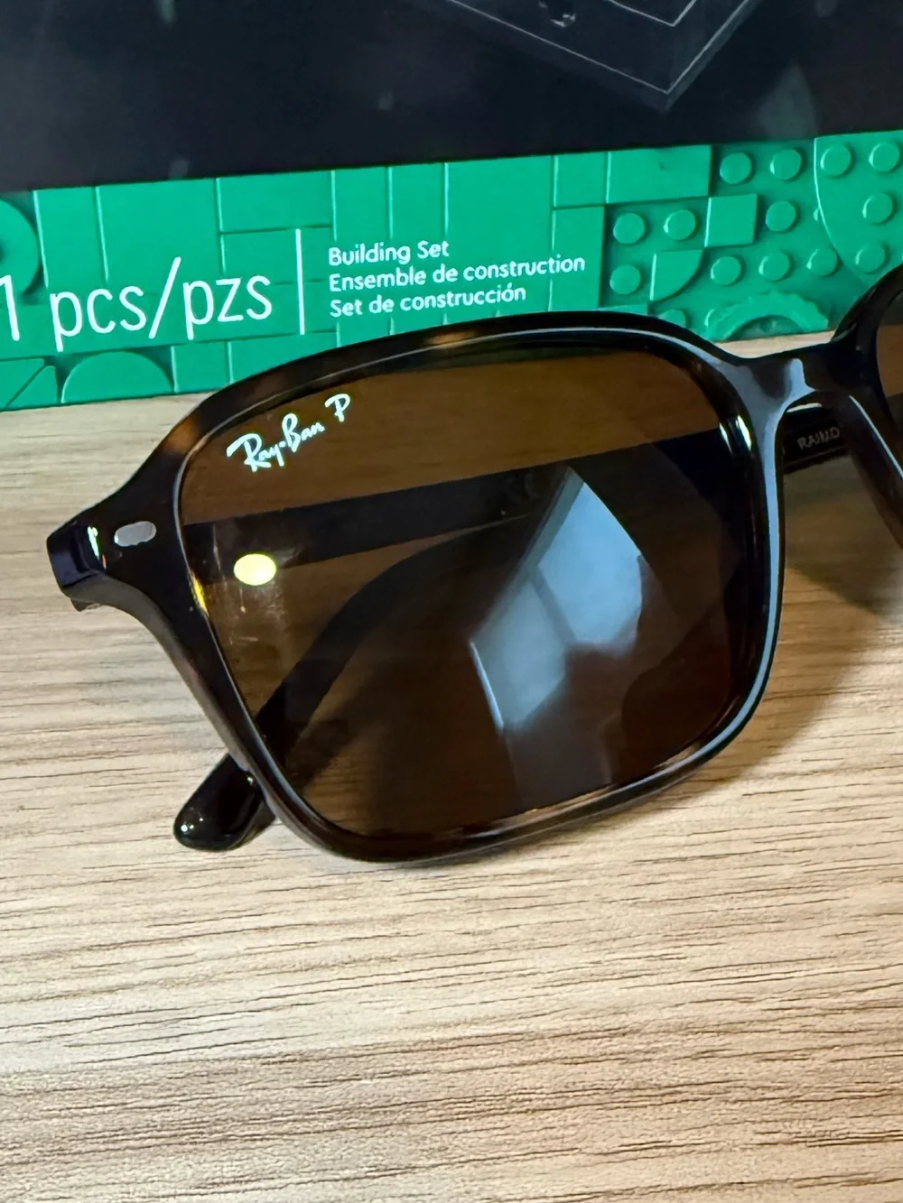 Ray-Ban Black Frame Brown Polarized Lens Sunglasses